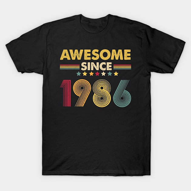 Awesome Since 1986 Vintage 35th Birthday 35 Years Gift T-Shirt by MartaHoward